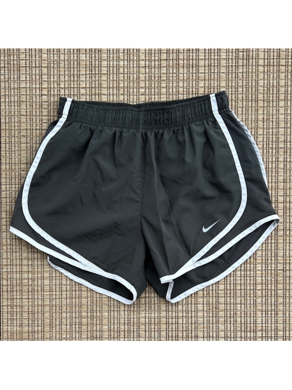 Nike Dri-Fit Black Women's Athletic Shorts with White Trim